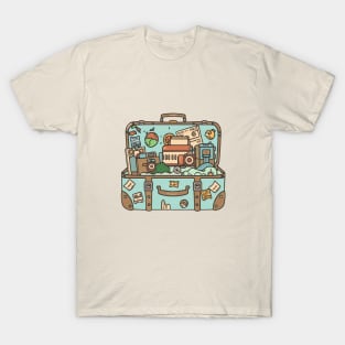 A vintage suitcase with travel stickers T-Shirt